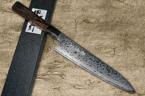 Sakai Takayuki GINGA ZA-18 69-layer Damascus Gyuto - powder steel Japanese chef knife with ebony handle