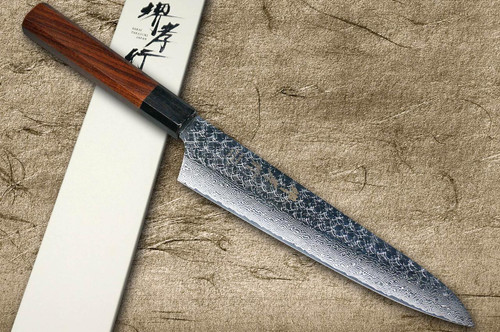 Sakai Takayuki SPG2 R2 Powder Steel Damascus Hammered Gyuto - HRC 62-64 Japanese chef knife